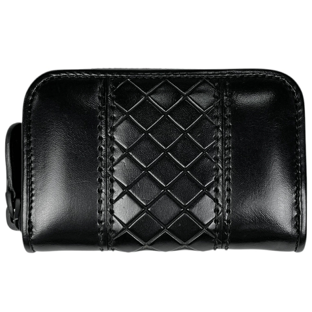 Bottega Veneta Intrecciato coin case Wallet Card Leather Black